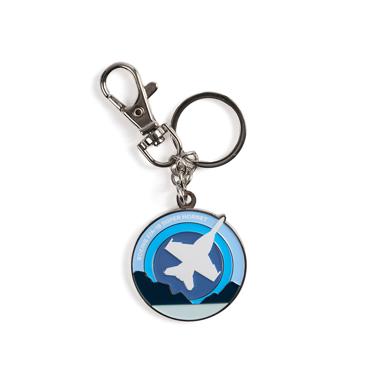 Skyward keychain, featuring the iconic Boeing F/A-18 Super Hornet in a roundel design.