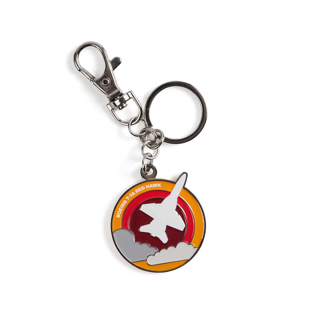  Skyward keychain, featuring the iconic Boeing T-7A Red Hawk in a roundel design. 