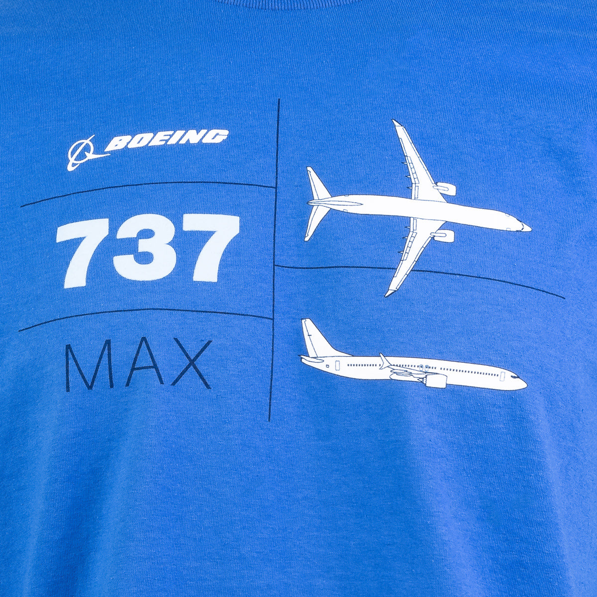 Boeing 737 MAX Tech Line Unisex T-Shirt Design Close-Up