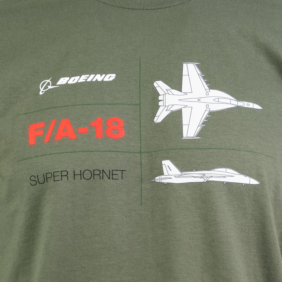 Boeing F/A-18 Super Hornet Tech Line Unisex T-Shirt Design Closse-Up