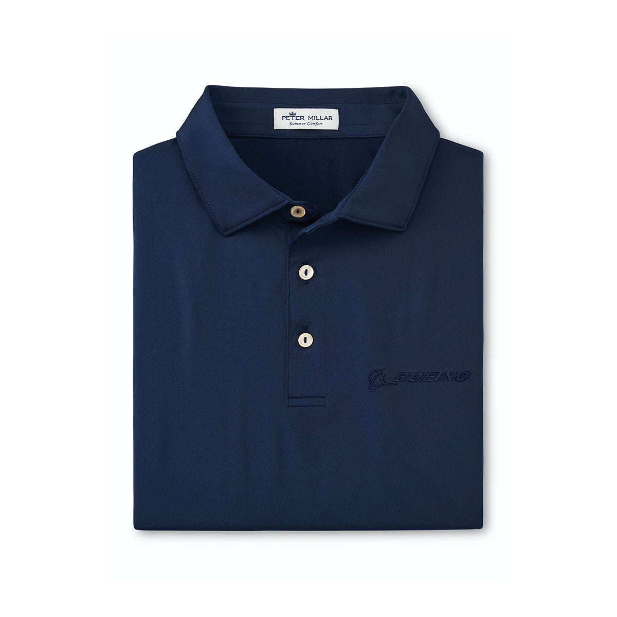 Peter Millar Boeing Solid Performance Jersey Polo Folded