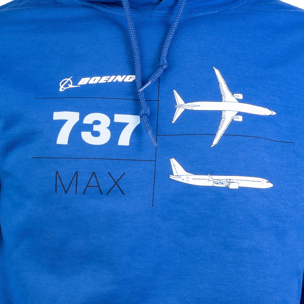 Boeing 737 MAX Tech Line Unisex Hoodie Design Close-Up